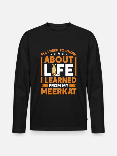 Erdmännchen Meerkat - Männer Premium Bio Langarmshirt - Schwarz