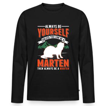 Always be yourself Marten Tree Marten Marten Marten - Men's Premium Organic Long Sleeve Shirt - black - Front - Nico (187cm)