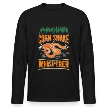Kornnatter Flüsterer Corn Snake Whisperer - Men's Premium Organic Long Sleeve Shirt - black - Front - Nico (187cm)