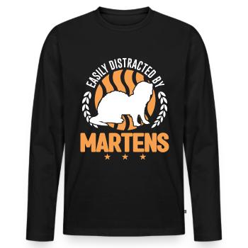 Facilement distrait par Martens Marder - T-shirt manches longues Premium bio Homme - noir - Devant - Nico (187cm)