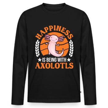 Happiness is being with Axolotls Tail Lurch - Men's Premium Organic Long Sleeve Shirt - black - Front - Nico (187cm)