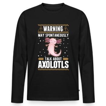 Axolotl Cadeau Queue Lurch - T-shirt manches longues Premium bio Homme - noir - Devant - Nico (187cm)