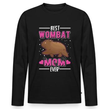 Best Wombat Mom Ever - Men's Premium Organic Long Sleeve Shirt - black - Front - Nico (187cm)