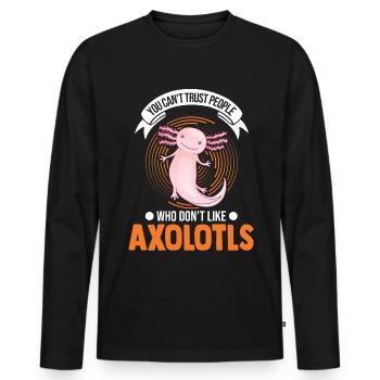 Axolotl Gift Tail Lurch Axolotl - Men's Premium Organic Long Sleeve Shirt - black - Front - Nico (187cm)