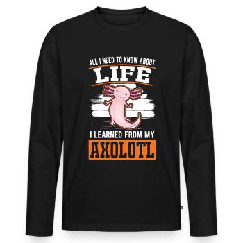 Axolotl Cadeau Queue Lurch - T-shirt manches longues Premium bio Homme - noir - Devant - Nico (187cm)