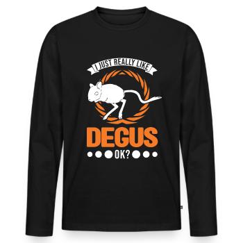 J’aime vraiment Degus, ok - T-shirt manches longues Premium bio Homme - noir - Devant - Nico (187cm)