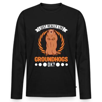 J’aime vraiment Groundhogs ok Marmot - T-shirt manches longues Premium bio Homme - noir - Devant - Nico (187cm)