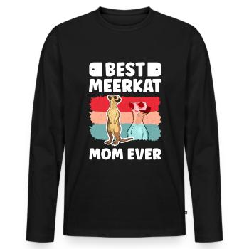 Meilleure maman suricate de tous les temps Erdmännchen - T-shirt manches longues Premium bio Homme - noir - Devant - Nico (187cm)