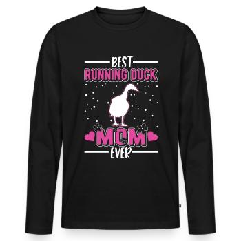 Best Running Duck Mom Ever Laufente - Men's Premium Organic Long Sleeve Shirt - black - Front - Nico (187cm)