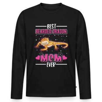 Best Bearded Dragon Mom Ever Bartagamen Mama - Men's Premium Organic Long Sleeve Shirt - black - Front - Nico (187cm)