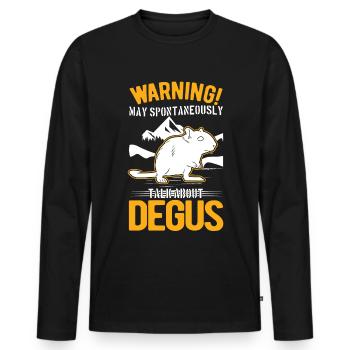 Avertissement Peut parler spontanément de Degus - T-shirt manches longues Premium bio Homme - noir - Devant - Nico (187cm)