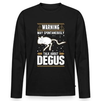 Avertissement Peut parler spontanément de Degus - T-shirt manches longues Premium bio Homme - noir - Devant - Nico (187cm)