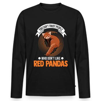 Red Panda Gift Cat Bear - Men's Premium Organic Long Sleeve Shirt - black - Front - Nico (187cm)