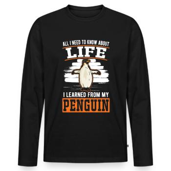 Penguin Gift Penguin - Men's Premium Organic Long Sleeve Shirt - black - Front - Nico (187cm)