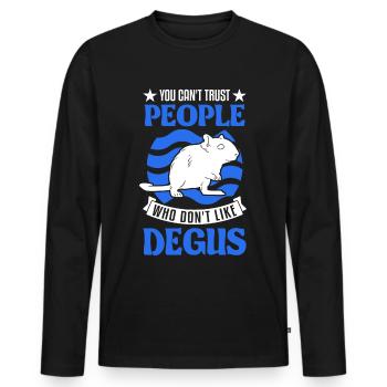 Vous ne pouvez pas faire confiance aux gens qui n’aiment pas Degus - T-shirt manches longues Premium bio Homme - noir - Devant - Nico (187cm)