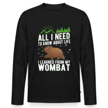Australischer Wombat - Männer Premium Bio Langarmshirt - Schwarz - Vorne - Nico (187cm)