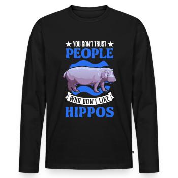 Hippo Lover Hippo Hippo Hippo - Men's Premium Organic Long Sleeve Shirt - black - Front - Nico (187cm)
