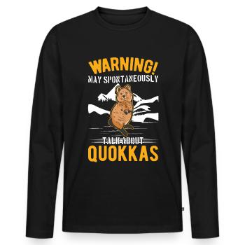 Peut parler spontanément de Quokkas - T-shirt manches longues Premium bio Homme - noir - Devant - Nico (187cm)