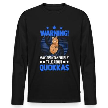 Peut parler spontanément de Quokkas - T-shirt manches longues Premium bio Homme - noir - Devant - Nico (187cm)