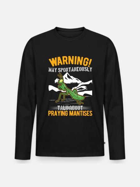 Gottesanbeterin Mantis Fangschrecke - Männer Premium Bio Langarmshirt - Schwarz