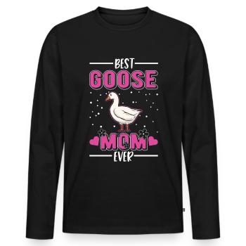 Best Goose Mom Ever Gänse Mama - Männer Premium Bio Langarmshirt - Schwarz - Vorne - Nico (187cm)