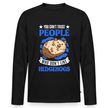 Igel Geschenk Stacheligel - Männer Premium Bio Langarmshirt - Schwarz - Vorne - Nico (187cm)