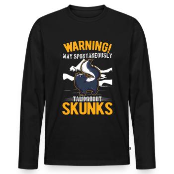 Warnung Stinktier Besitzer Skunk - Männer Premium Bio Langarmshirt - Schwarz - Vorne - Nico (187cm)