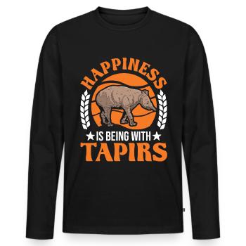 Tapir Glück Flachlandtapir Tapirdae Tapir - Männer Premium Bio Langarmshirt - Schwarz - Vorne - Nico (187cm)