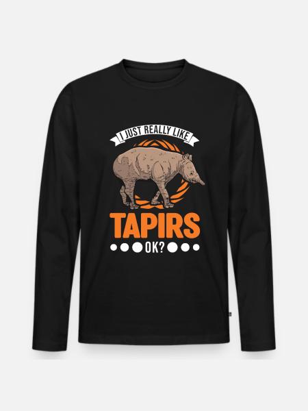 J’aime beaucoup Tapirs - T-shirt manches longues Premium bio Homme - noir