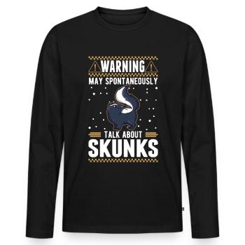Warnung Stinktier Besitzer Skunk - Männer Premium Bio Langarmshirt - Schwarz - Vorne - Nico (187cm)
