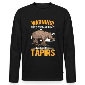 Warning Tapir Lowland Tapir - Men's Premium Organic Long Sleeve Shirt - black - Front - Nico (187cm)