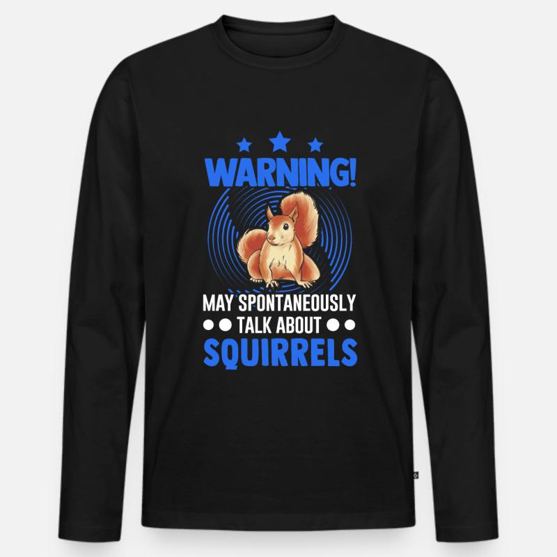 Warnung Eichhörnchen Grauhörnchen - Männer Premium Bio Langarmshirt - Schwarz