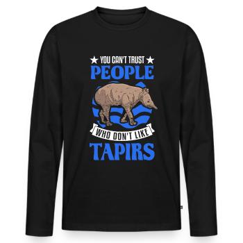 Tapir Lowland Tapir Tapirdae Tapir - T-shirt manches longues Premium bio Homme - noir - Devant - Nico (187cm)