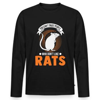 Rat Gift Domestic Rat Rat Owner - Men's Premium Organic Long Sleeve Shirt - black - Front - Nico (187cm)