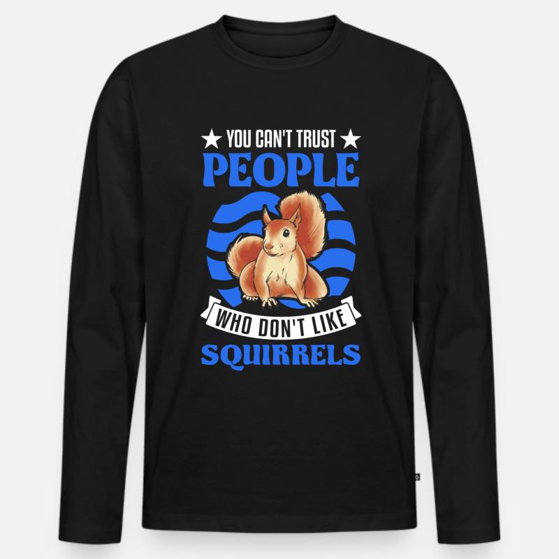 Eichhörnchen Geschenk Grauhörnchen Squirrel - Männer Premium Bio Langarmshirt - Schwarz