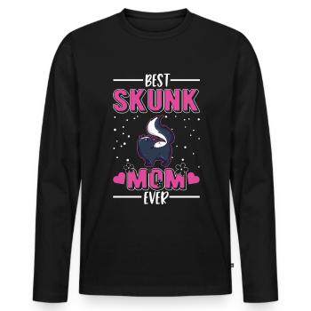 Meilleure maman Skunk jamais puante - T-shirt manches longues Premium bio Homme - noir - Devant - Nico (187cm)