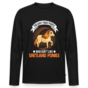 Shetland Pony Gift Shetty - Men's Premium Organic Long Sleeve Shirt - black - Front - Nico (187cm)