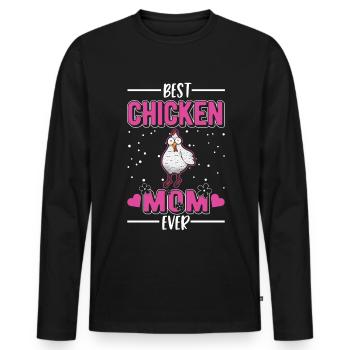 Meilleure maman de poulet jamais Hühner Mama - T-shirt manches longues Premium bio Homme - noir - Devant - Nico (187cm)