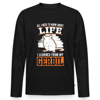 Gerbil Gift Racing Rat Germesau - Men's Premium Organic Long Sleeve Shirt - black - Front - Nico (187cm)