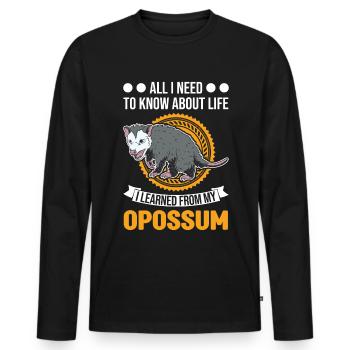 Opossum Gift Possum Possum - Men's Premium Organic Long Sleeve Shirt - black - Front - Nico (187cm)