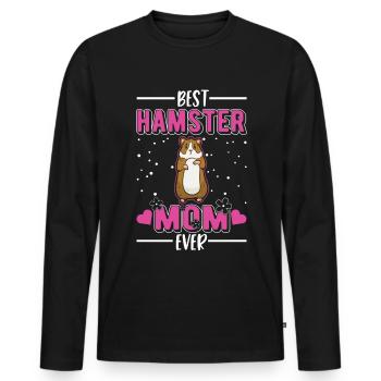 Best Hamster Mom Ever Hamster Mama - Men's Premium Organic Long Sleeve Shirt - black - Front - Nico (187cm)
