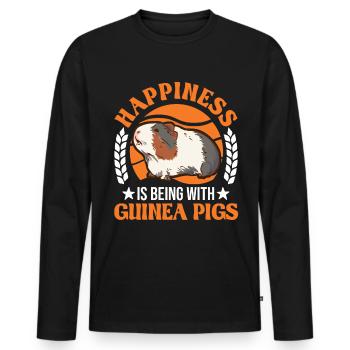 Guinea Pig Lucky Guinea Pig Guinea Pig - Men's Premium Organic Long Sleeve Shirt - black - Front - Nico (187cm)