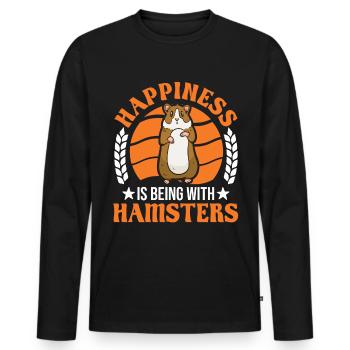 Hamster Glück Hamsterrad Goldhamster - Männer Premium Bio Langarmshirt - Schwarz - Vorne - Nico (187cm)