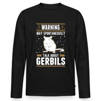 Warning Gerbil Gerbil Gerbil - Men's Premium Organic Long Sleeve Shirt - black - Front - Nico (187cm)