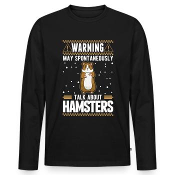 Warnung Hamster Hamsterrad Goldhamster - Männer Premium Bio Langarmshirt - Schwarz - Vorne - Nico (187cm)