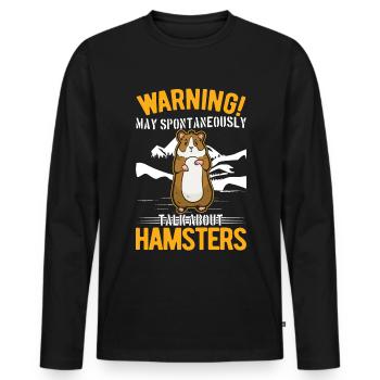 Warnung Hamster Hamsterrad Goldhamster - Männer Premium Bio Langarmshirt - Schwarz - Vorne - Nico (187cm)