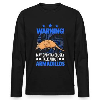 May spontaneously talk about Armadillos - Männer Premium Bio Langarmshirt - Schwarz - Vorne - Nico (187cm)