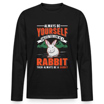 Lapin Lapin Lapin Lapin - T-shirt manches longues Premium bio Homme - noir - Devant - Nico (187cm)