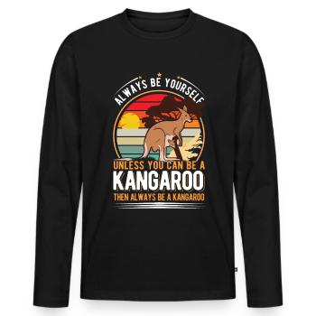 Always be yourself Kangaroo Australia Kangaroo - Men's Premium Organic Long Sleeve Shirt - black - Front - Nico (187cm)