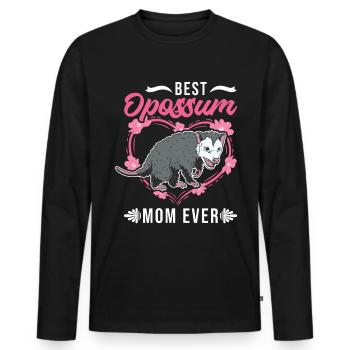 Best Opossum Mom Ever Opossum Mama Beutelratte - Männer Premium Bio Langarmshirt - Schwarz - Vorne - Nico (187cm)